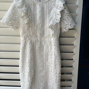 Just Me White Lace Ruffle Dress M NWT